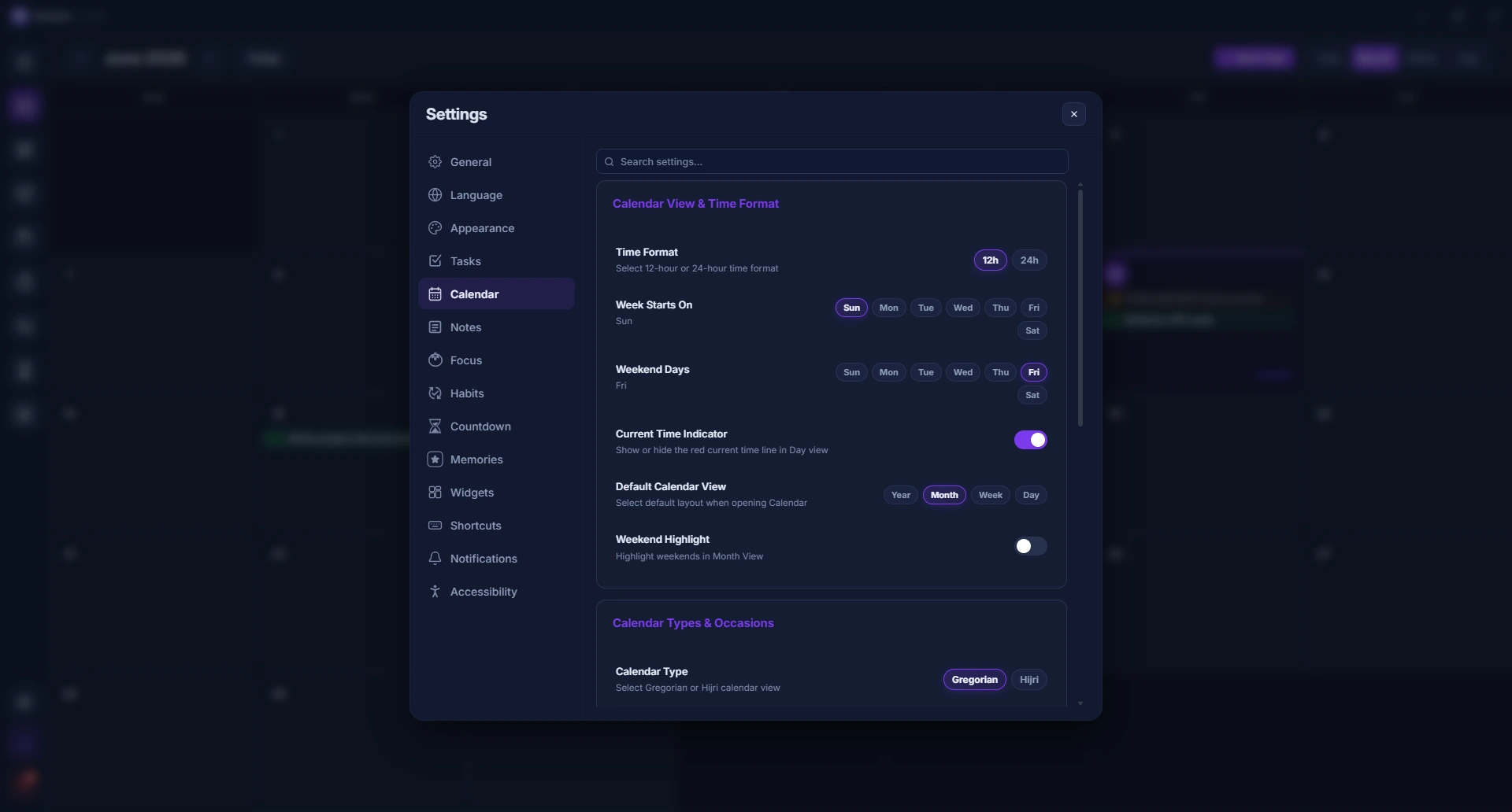 Munjez calendar — task and event planning