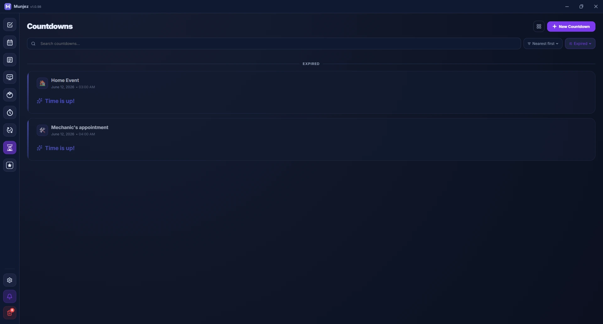 Munjez countdown — widget preview