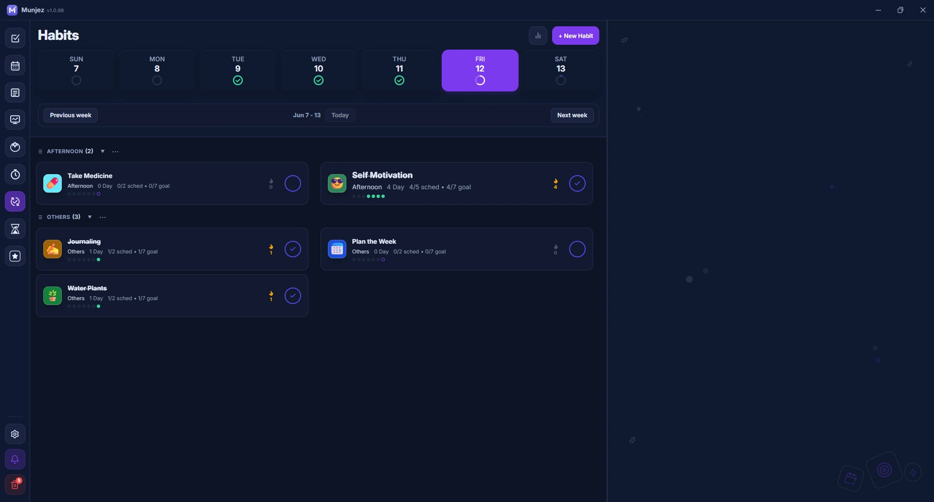 Munjez habit tracker — streak tracking