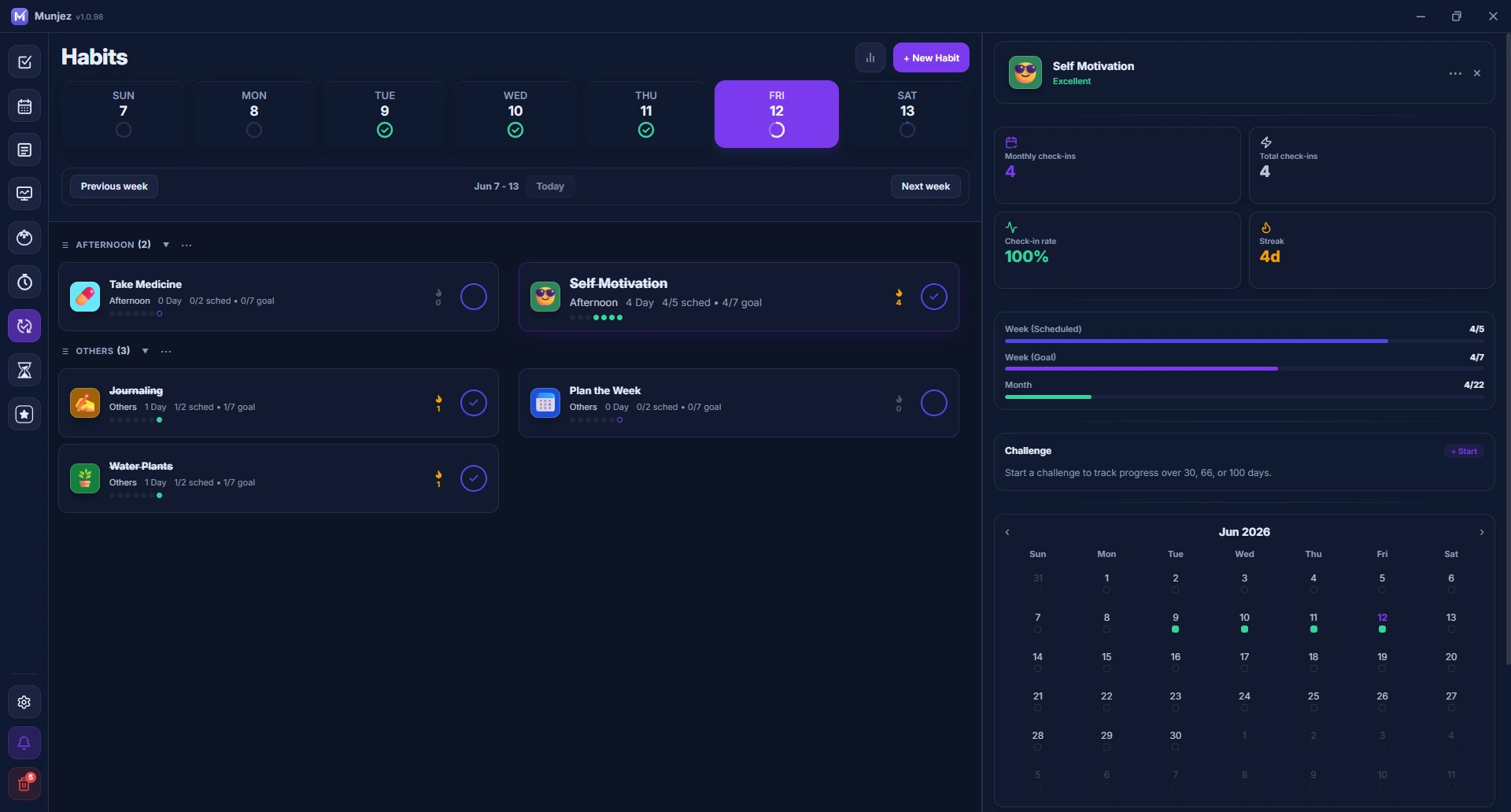 Munjez habit tracker — habit insights and trends