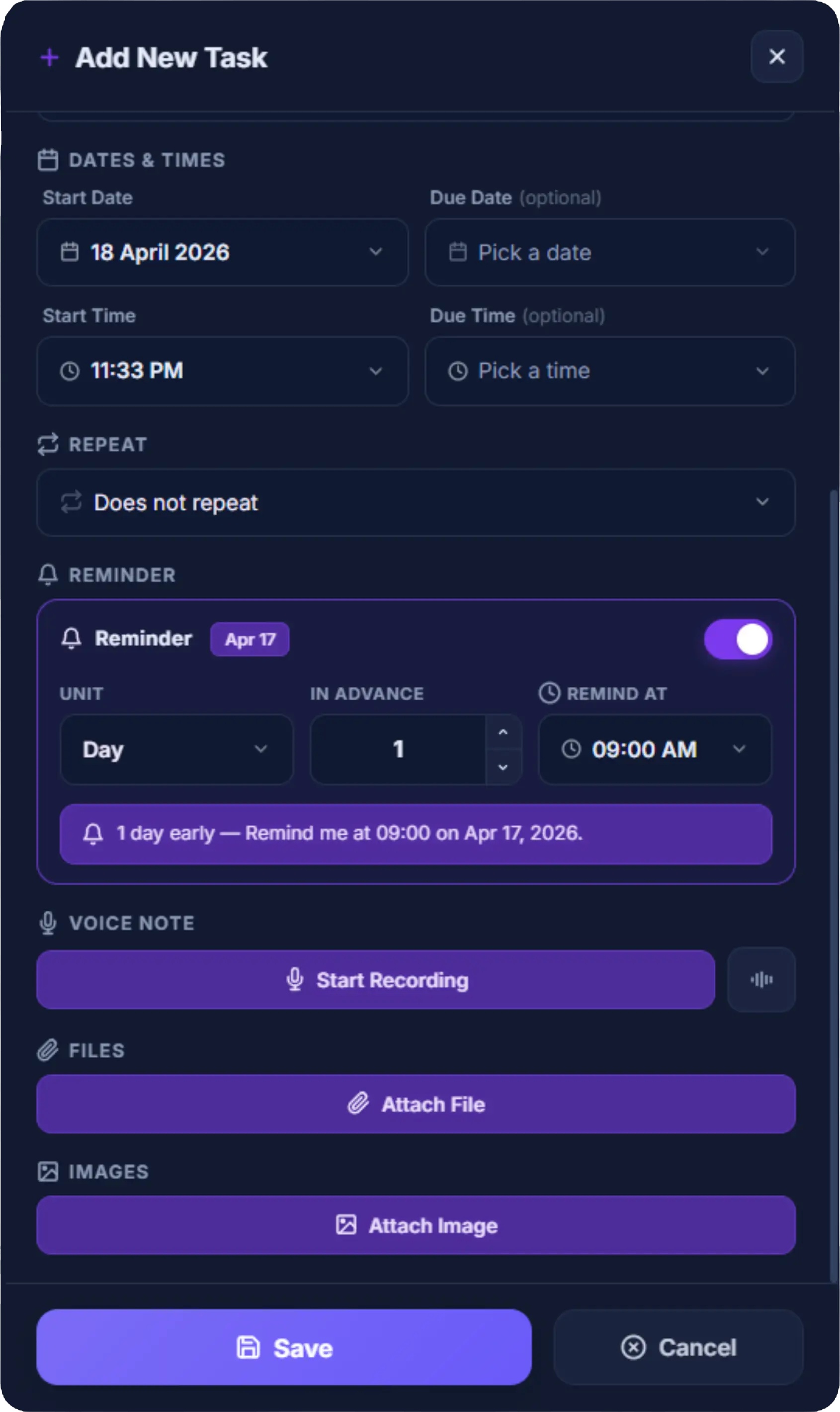 Munjez task manager — today's tasks overview